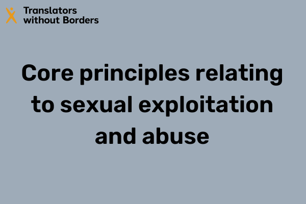 Core principles relating to sexual exploitation and abuse