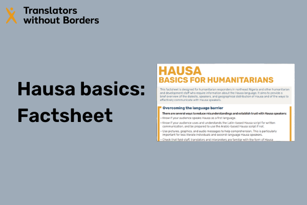 Hausa Basics for Humanitarians
