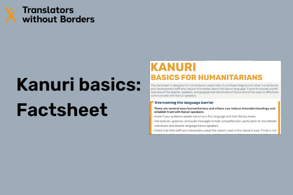 Kanuri Basics for Humanitarians