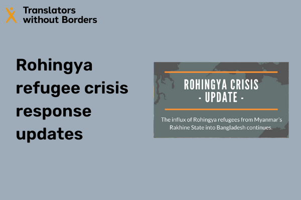 Rohingya refugee crisis response – an update