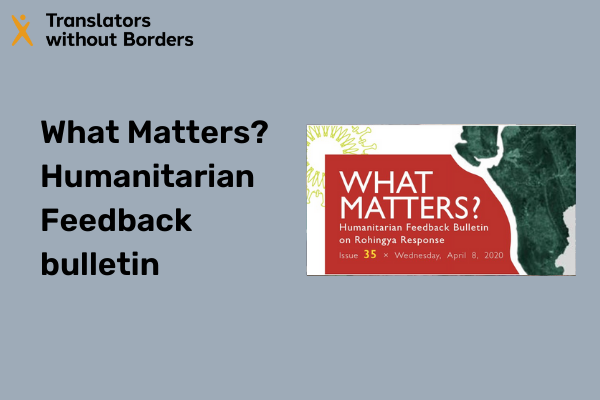 What Matters Humanitarian Feedback bulletin