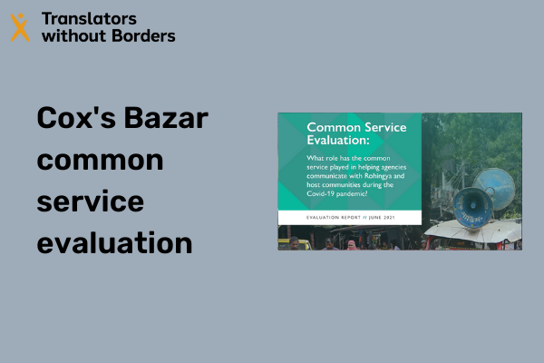 Cox's Bazar common service evaluation