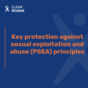 Key protection against sexual exploitation and abuse (PSEA) principles