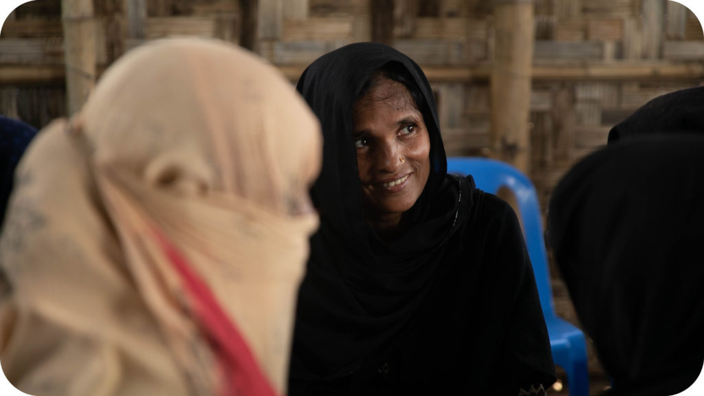 Rohingya woman during a focus group session