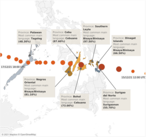 Crisis language map: Super Typhoon Rai ("Odette")