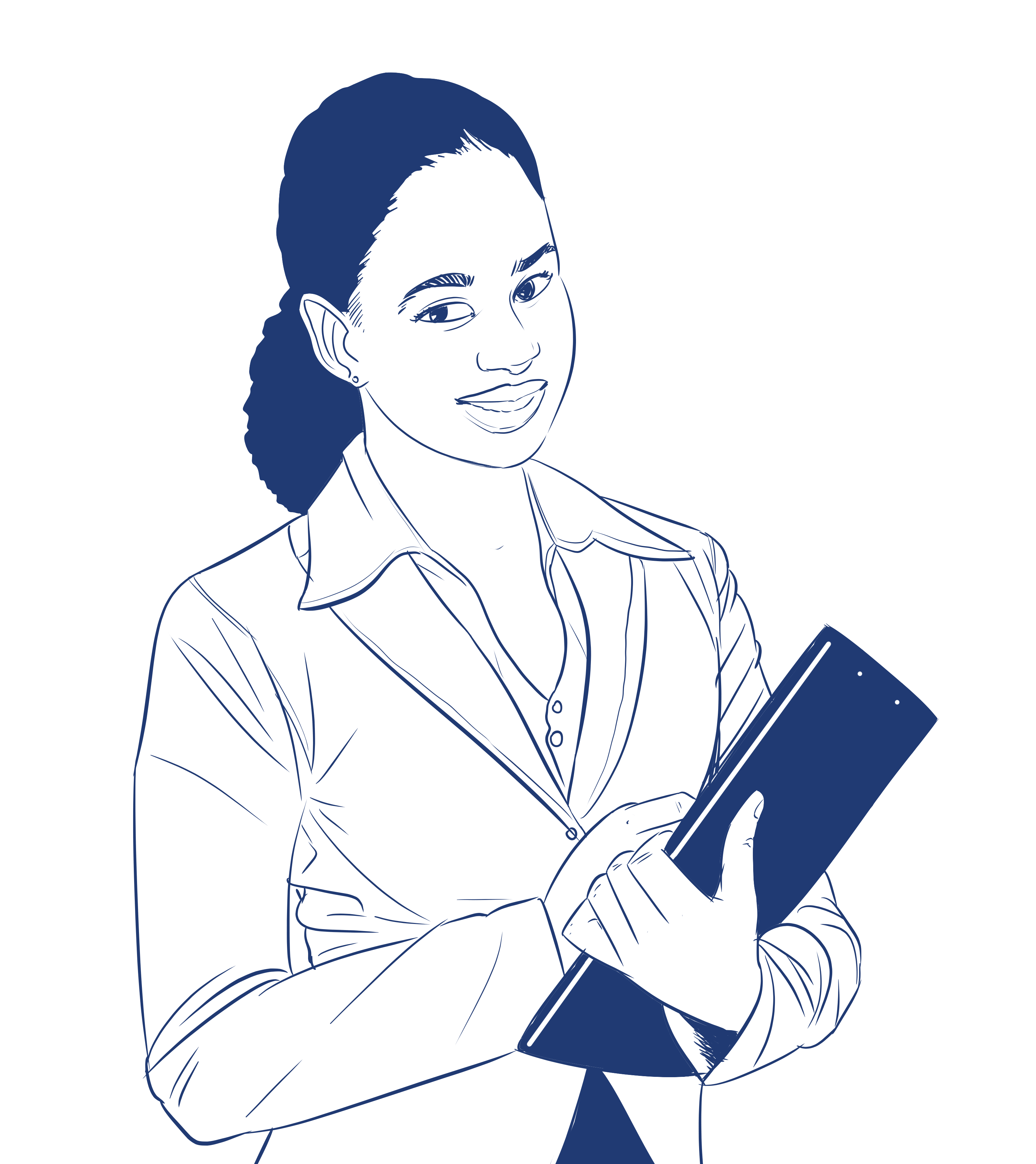 illustration of woman with clipboard