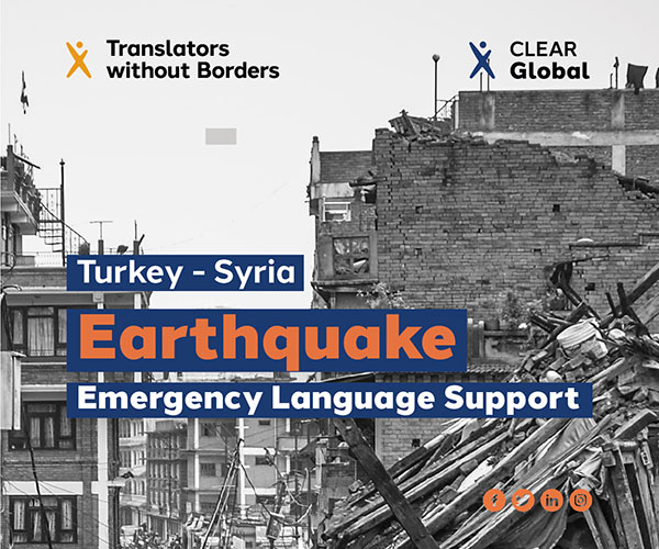 Turkey-Syria Earthquake emergency language support