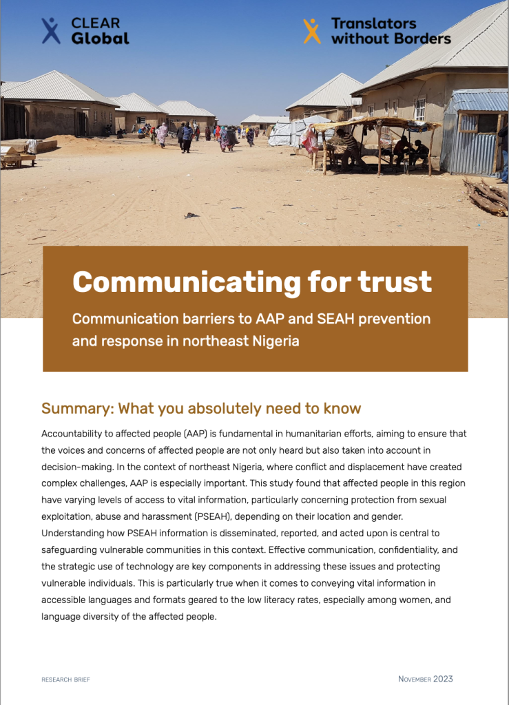 Communicating for trust - AAP and PSEAH in northeast Nigeria