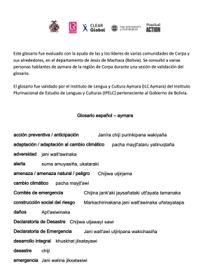 Glossary Aymara pdf