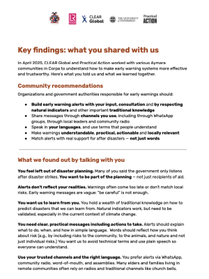 Key findings Aymara