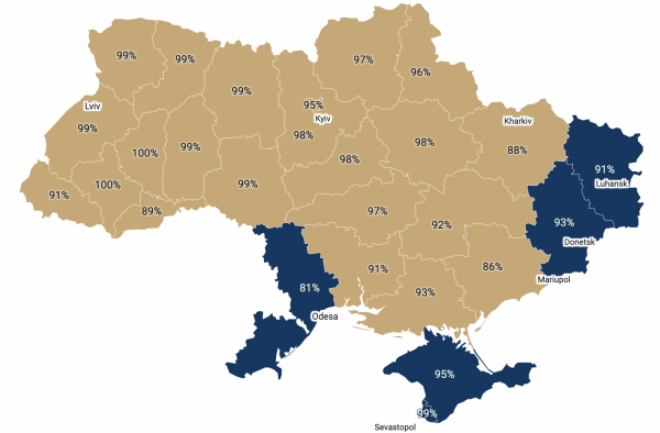Language map of Ukraine